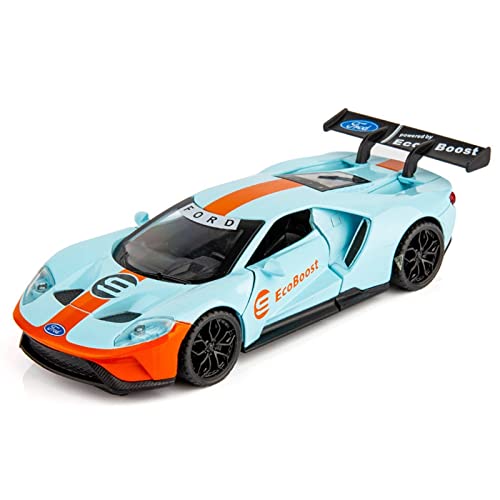 1 32 für Ford GT Heritage Edition Racing Alloy Druckguss Modellauto Sound und Licht Spielzeugauto(Blau) von XIYUEYING