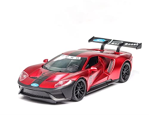 1 32 für Ford GT Heritage Edition Racing Alloy Druckguss Modellauto Sound und Licht Spielzeugauto(Rot) von XIYUEYING