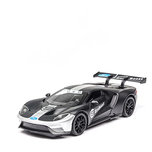 1 32 für Ford GT Heritage Edition Racing Alloy Druckguss Modellauto Sound und Licht Spielzeugauto(Schwarz) von XIYUEYING