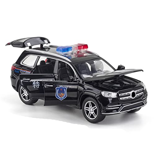 1 32 für Mercedes-Benz gls580 polizeiauto Legierung druckguss modellauto tür kann geöffnet Werden spielzeugauto(Schwarz) von XIYUEYING