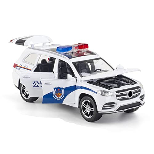 1 32 für Mercedes-Benz gls580 polizeiauto Legierung druckguss modellauto tür kann geöffnet Werden spielzeugauto(White) von XIYUEYING