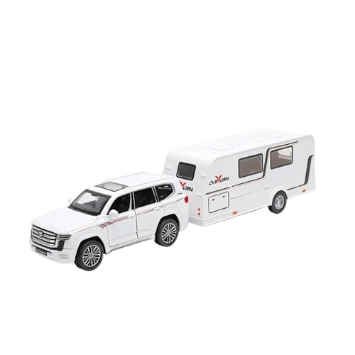 1 32 für Toyota Land Cruise LC300 Anhänger Camping RV Metall Modell Auto Sound Licht Ziehen Auto Modell(B) von XIYUEYING