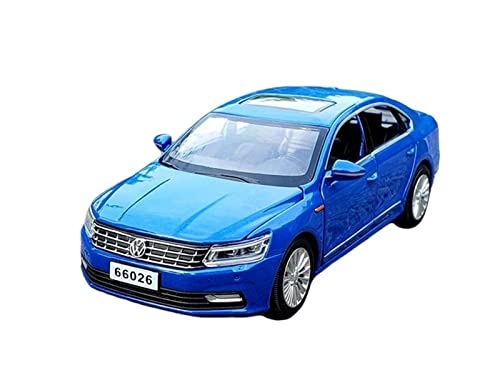 1 32 für Volkswagen Passat Druckguss Metall Modellauto Sound Licht Zurückziehen Spielzeugauto 6 Tür offen(Blau) von XIYUEYING