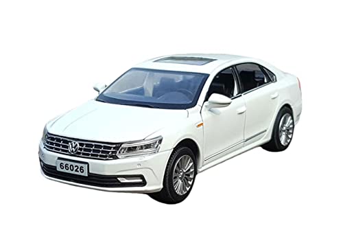 1 32 für Volkswagen Passat Druckguss Metall Modellauto Sound Licht Zurückziehen Spielzeugauto 6 Tür offen(White) von XIYUEYING
