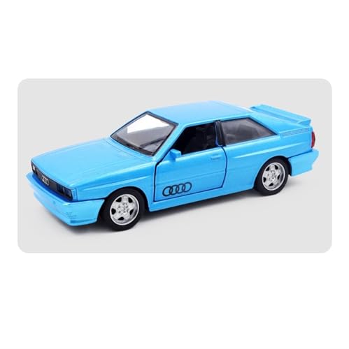 1 36 für Audi Quattro 1980 Legierung Oldtimer Modell Ornament Spielzeug 12,6 cm Blau Schreibtisch Sammlung Dekoration von XIYUEYING