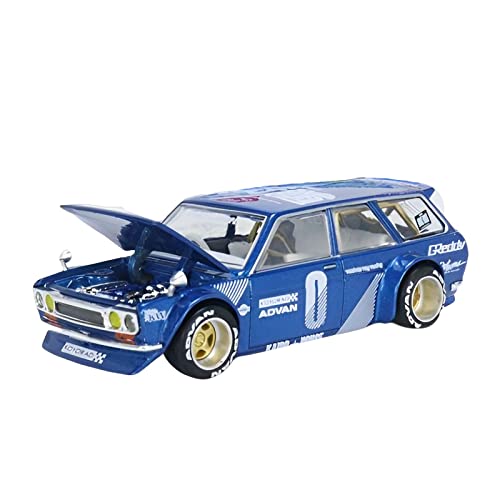 1 64 Für Kaido House Datsun Green Crock 510 Simulation Alloy Car Model Adult Collection Display(Blau) von XIYUEYING