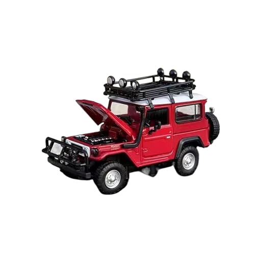 1 64 für Land Cruiser FJ40 Schwarz Druckguss Legierung Statische Auto Modell Off-Road Fahrzeug Ornament(Rot) von XIYUEYING