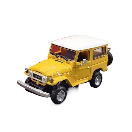 1 64 für Land Cruiser FJ40 Schwarz Druckguss Legierung Statische Auto Modell Off-Road Fahrzeug Ornament(Yellow) von XIYUEYING