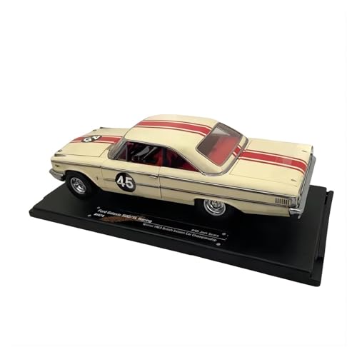 1:18 Für Ford Galaxie 500/xl Racing Nr. 45 Beige 1963 Druckguss-Metallautomodell Spielzeug Sammlerstück Hobby Geschenk von XIYUEYING