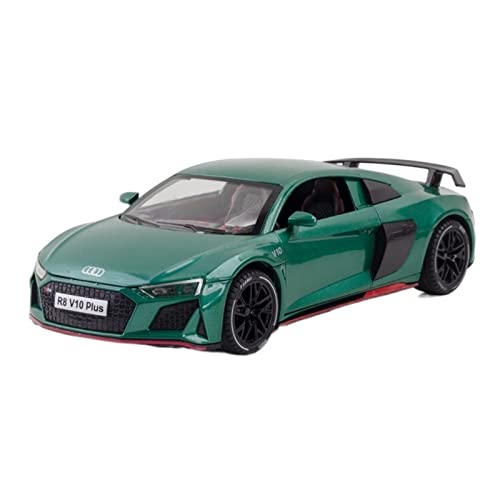 1:24 Für Audi R8 V10 Plus Automodell Legierung Druckguss Modell Fahrzeug Sound Und Licht Spielzeugauto(Grün) von XIYUEYING