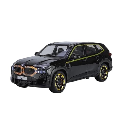 1:24 Für BMW XM Simulation Sound Und Licht Kollektives Legierungs-SUV-Automodell Offroad-Miniaturfahrzeuge(Schwarz) von XIYUEYING