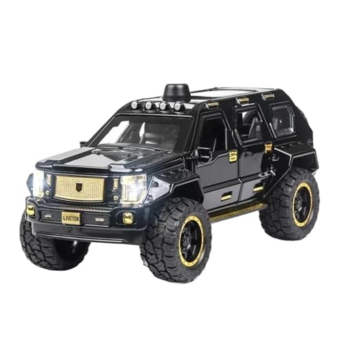 1:24 Für G.Patton Auto Mit Akusto-optischem Modell Legierung Automodell Zurückziehen Kinderspielzeug Sammlerstücke(Schwarz) von XIYUEYING
