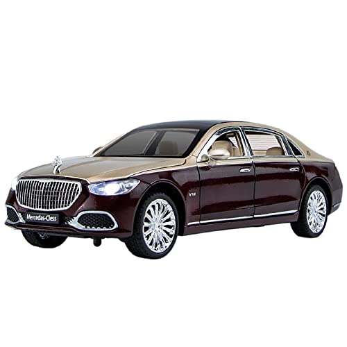 1:24 Für Mercedes-Benz Maybach S680 Druckguss-Legierung Modellauto Sound und Licht Pull-Back-Spielzeugauto(Rot) von XIYUEYING