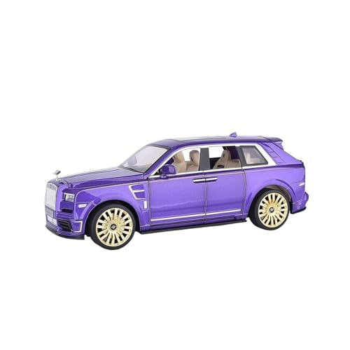1:24 Für Rolls Royce Cullinan Black Badge Legierung Modellauto Spielzeug Sound Und Licht Auto Spielzeug Fahrzeug(Purple) von XIYUEYING