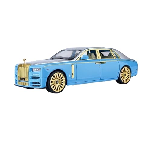 1:24 Für Rolls Royce Phantom Achte Generation Simulation Legierung Modellauto Sound Licht Zurückziehen Kinder Spielzeug(Blue No Box) von XIYUEYING