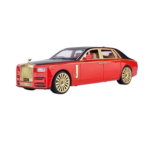 1:24 Für Rolls Royce Phantom Achte Generation Simulation Legierung Modellauto Sound Licht Zurückziehen Kinder Spielzeug(Red No Box) von XIYUEYING