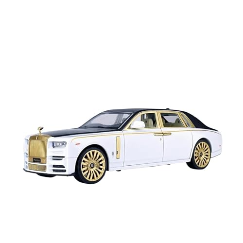 1:24 Für Rolls Royce Phantom Achte Generation Simulation Legierung Modellauto Sound Licht Zurückziehen Kinder Spielzeug(White No Box) von XIYUEYING