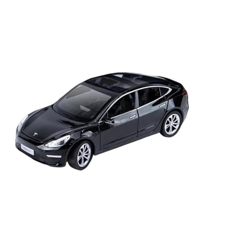 1:24 Für Tesla Model 3 Diecasts Metall Fahrzeug Auto Modell Simulation Sound Licht Kinder Spielzeug Sammlung(Schwarz) von XIYUEYING