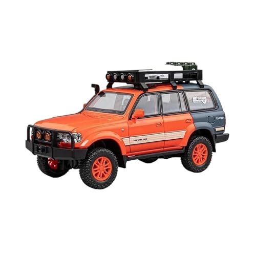 1:24 Für Toyota Land Cruiser LC80 Mit Sound-Licht-Simulationssammlung, Kinder-Jungen-Spielzeug, Legierungs-Automodell(Orange) von XIYUEYING