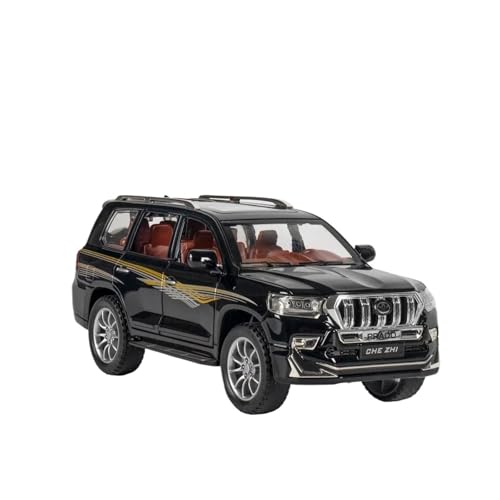 1:24 Für Toyota Prado SUV Legierung Modellauto Geländewagen Spielzeugmodelle Sound & Light Collection Spielzeug(Schwarz) von XIYUEYING