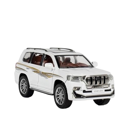 1:24 Für Toyota Prado SUV Legierung Modellauto Geländewagen Spielzeugmodelle Sound & Light Collection Spielzeug(White) von XIYUEYING