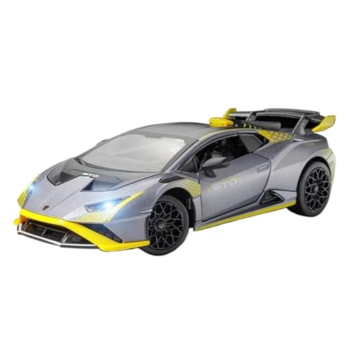 1:24 für Lamborghini Huracan STO Sportwagen Simulation Metall Modell Auto Sound Licht Zurückziehen Auto Modell(B) von XIYUEYING