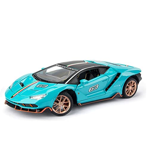 1:24 für Lamborghini LP770-4 Druckguss-Legierung fertiges Modellauto Pull Back Ton und Licht Spielzeugauto(Blau) von XIYUEYING