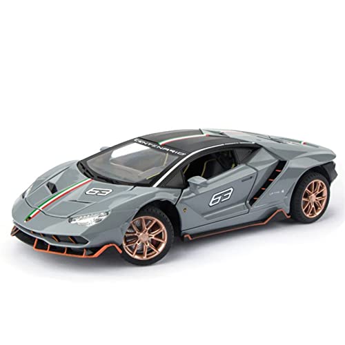 1:24 für Lamborghini LP770-4 Druckguss-Legierung fertiges Modellauto Pull Back Ton und Licht Spielzeugauto(Gray) von XIYUEYING