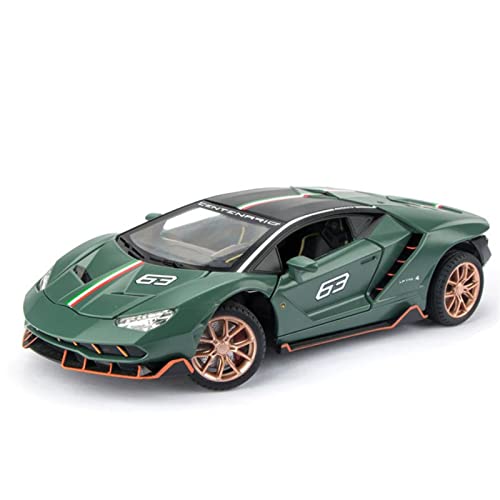 1:24 für Lamborghini LP770-4 Druckguss-Legierung fertiges Modellauto Pull Back Ton und Licht Spielzeugauto(Grün) von XIYUEYING