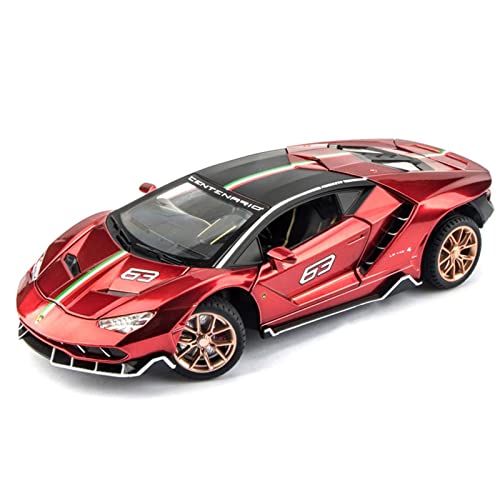 1:24 für Lamborghini LP770-4 Druckguss-Legierung fertiges Modellauto Pull Back Ton und Licht Spielzeugauto(Rot) von XIYUEYING