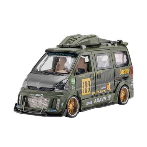 1:24 für WULING HONGGUANG Van Modifizierte Version Diecast Metall Modell Auto Sound Licht Zurückziehen Auto Modell(A) von XIYUEYING