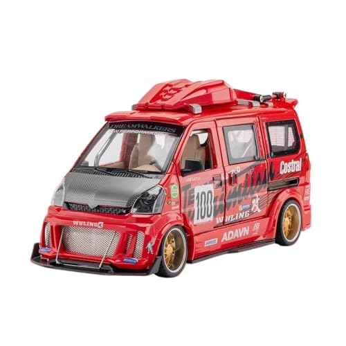1:24 für WULING HONGGUANG Van Modifizierte Version Diecast Metall Modell Auto Sound Licht Zurückziehen Auto Modell(B) von XIYUEYING
