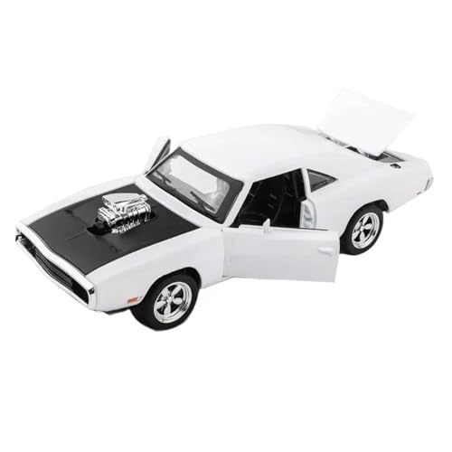 1:32 Für Dodge Charger Diecast Pullback Muscle Car Modell Mit Licht Sound Miniatur Kind Junge Weihnachten Spielzeug(White) von XIYUEYING
