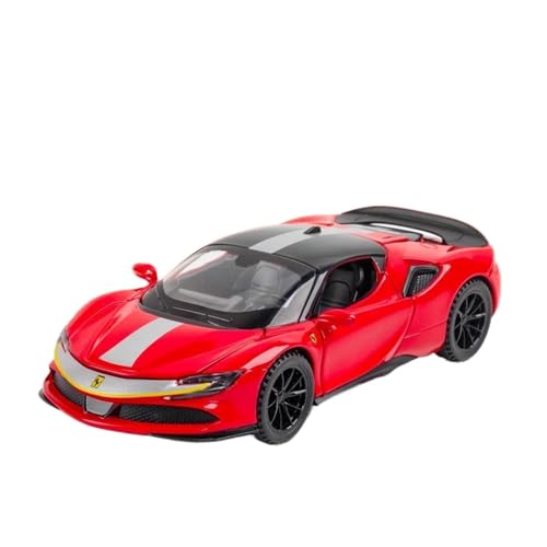 1:32 Für Ferrari SF90 Sportwagen Hohe Simulation Druckgussauto Metallmodellauto Fertiges Automodell(A) von XIYUEYING