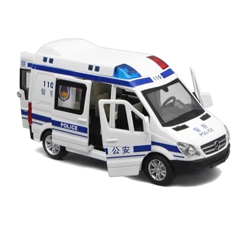 1:32 Für Mercedes-Benz Krankenwagen Polizeiauto Diecast Metall Modell Auto Zurückziehen Sound Licht Auto Modell(B) von XIYUEYING