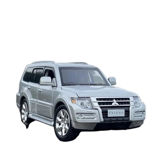 1:32 Für Mitsubishi Pajero SUV Legierung Automodell Druckguss & Spielzeugfahrzeuge Sammlung Sound Licht Simulation(Silber) von XIYUEYING