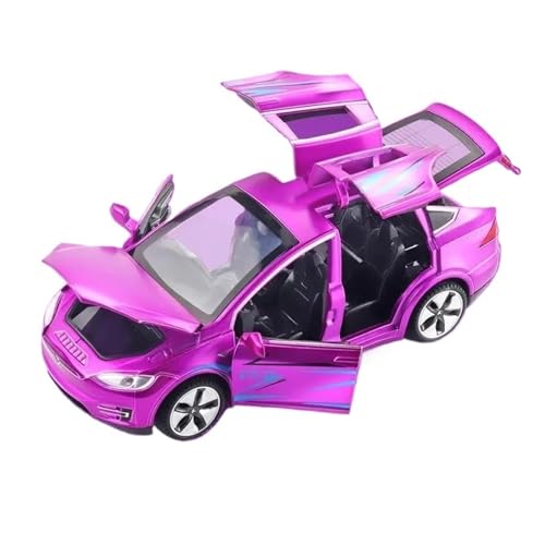 1:32 Für Modell X Legierung Diecast Auto Spielzeug Für Kinder Zurückziehen Tür Öffnen Sammeln Spielzeug Auto Modell(Purple) von XIYUEYING