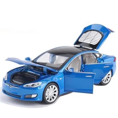 1:32 Für Tesla Model S Modell 3 Legierung Auto Modell Simulation Diecast Metall Auto Modell Mit Sound Und Licht(A) von XIYUEYING