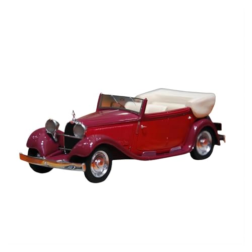 1:43 Für Bugatti T46 1929 Oldtimer-Harz-Automodell Metall-Mini-Fahrzeug-Ornament-Dekoration(Red-B) von XIYUEYING