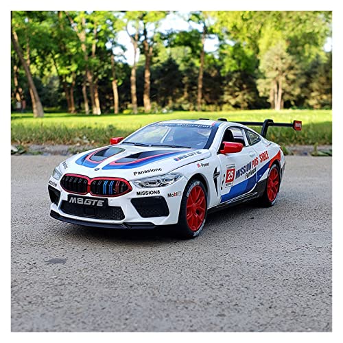 Für BMW M8 GTE Track Version Alloy Pull Flower Racing Back Spielzeug Licht Und Sound Spielzeugauto 1/24(2) von XIYUEYING
