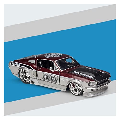 Für Ford Mustang 1967GT Sportwagenmodell Harley Edition Simulationslegierung Automodell 1 24(Taglia unica) von XIYUEYING