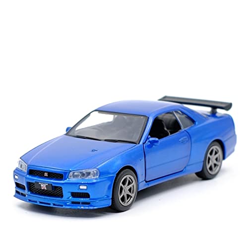 Für Nissan GT-R R34 Sportwagen-Modellsimulation Pull-Back-Modell Spielzeugauto 1 36(2) von XIYUEYING