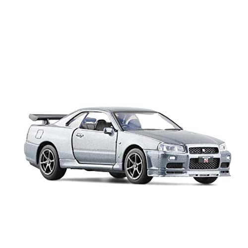 Für Nissan GT-R R34 Sportwagen-Modellsimulation Pull-Back-Modell Spielzeugauto 1 36(3) von XIYUEYING