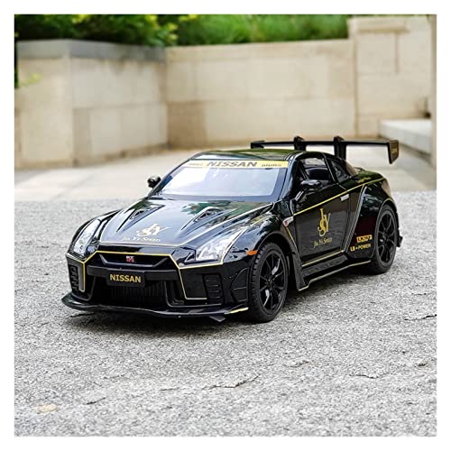 Für Nissan GTR Racing Alloy Car Model Pull Back Sound Und Light Toy Car Model 1/22(Taglia unica) von XIYUEYING