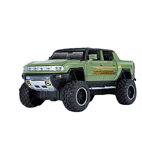 Hummer EV Pickup Truck Legierung Automodell Sound Und Licht Ziehen Kinderspielzeugautomodell 1:24 Zurück(Taglia unica) von XIYUEYING