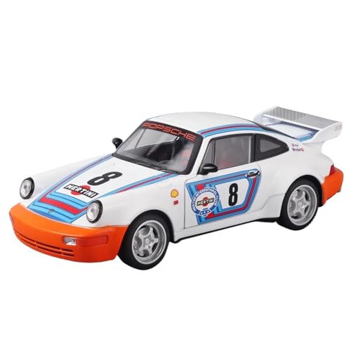 Maßstabsgetreues Modell 1:24 for Porsche 964 Carrera RS Legierung Spielzeug Fahrzeuge Auto Modell Sound Und Licht Auto Spielzeug for Kinder Geschenke Miniaturmodelle(White) von XIYUEYING