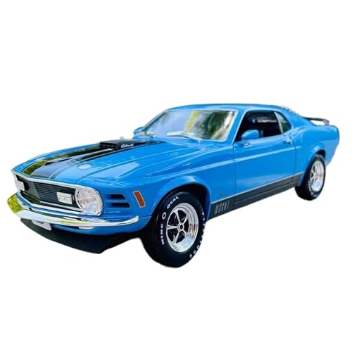 XIYUEYING 1 18 for Neue 1970 Ford Mustang Mach 1 Auto Modell Kits Hohe Simulation Fahrzeug for Jungen Urlaub Geschenke Spielzeug(Blau) von XIYUEYING