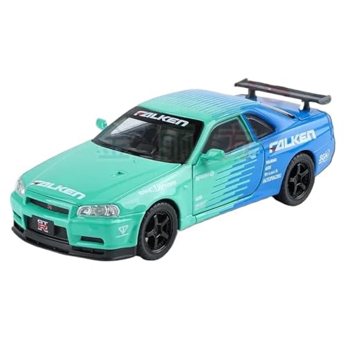 XIYUEYING 1 32 for Skyline GTR Sportwagen Hohe Simulation Legierung Auto Modell Spielzeug Diecast Spielzeug for Kinder(Grün) von XIYUEYING
