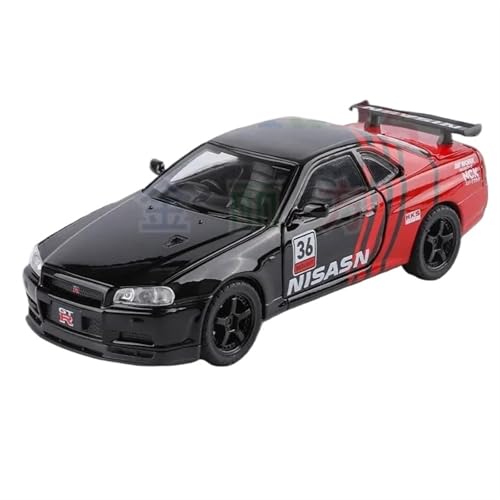XIYUEYING 1 32 for Skyline GTR Sportwagen Hohe Simulation Legierung Auto Modell Spielzeug Diecast Spielzeug for Kinder(Schwarz) von XIYUEYING