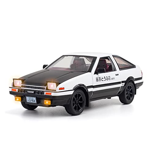 XIYUEYING Für Toyota Trueno AE86 Druckguss Sound und Light Pull Back Kinderspielzeug Modell 1:20(Schwarz) von XIYUEYING